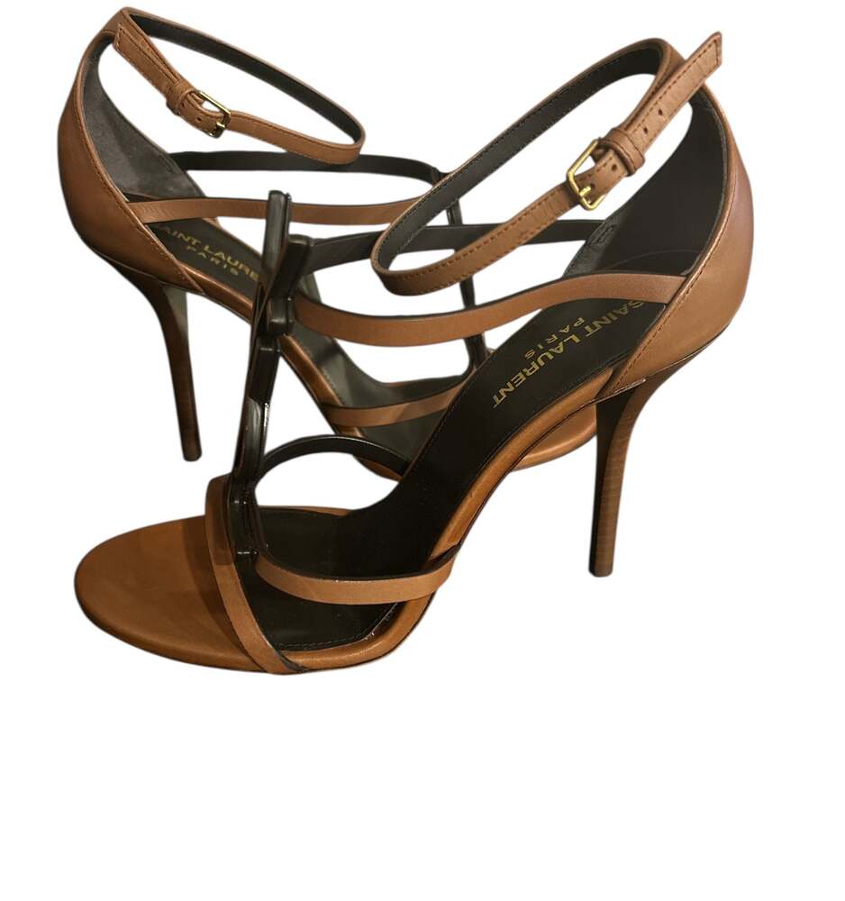 YSL Cassandra 100 sandal in new papaya NIB size 39 - Picture 9 of 14